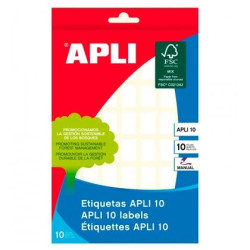 (01635) APLI ETIQUETAS ADHESIVAS 12X18MM ESCRITURA MANUAL C/ROMOS 56 X 10H BLANCO