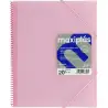 (39832093) GRAFOPLÁS CARPETA CON FUNDAS MAXIPLÁS ESPIRAL A4 20 FUNDAS C/SOBRE PP RÍGIDO TRANSLÚCIDO ROSA SOFT