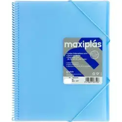 (39833091) GRAFOPLÁS CARPETA CON FUNDAS MAXIPLÁS ESPIRAL A4 30 FUNDAS C/SOBRE PP RÍGIDO TRANSLÚCIDO AZUL SOFT