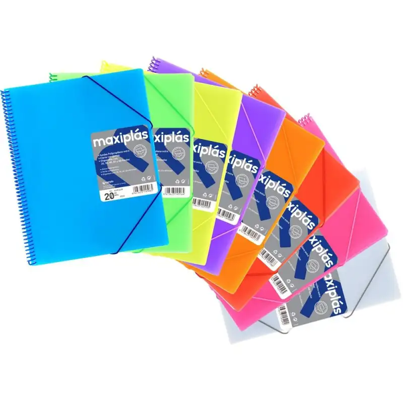(39834021) GRAFOPLÁS CARPETA MAXIPLÁS EN ESPIRAL CON GOMAS CON SOBRE CONTIENE 40 FUNDAS TALADRADAS A4 VERDE