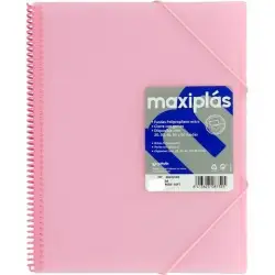 (39834093) GRAFOPLÁS CARPETA CON FUNDAS MAXIPLÁS ESPIRAL A4 40 FUNDAS C/SOBRE PP RÍGIDO TRANSLÚCIDO ROSA SOFT