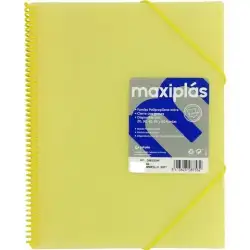 (39834094) GRAFOPLÁS CARPETA CON FUNDAS MAXIPLÁS ESPIRAL A4 40 FUNDAS C/SOBRE PP RÍGIDO TRANSLÚCIDO AMARILLO SOFT