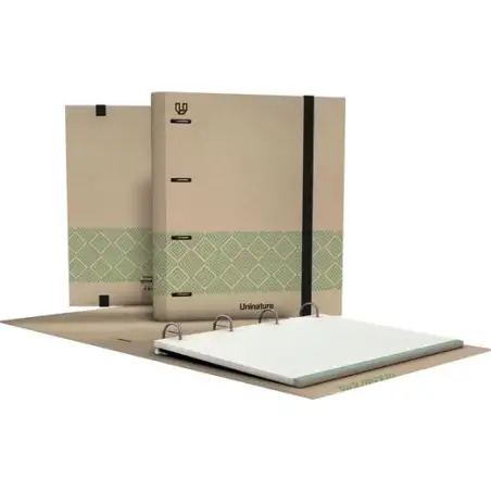 (88103620) GRAFOPLÁS CARPETA ANILLAS MIXTAS 4D35 CARPEBOOK A4 C/RECAMBIO 100H FORRADO UNINATURE VERDE