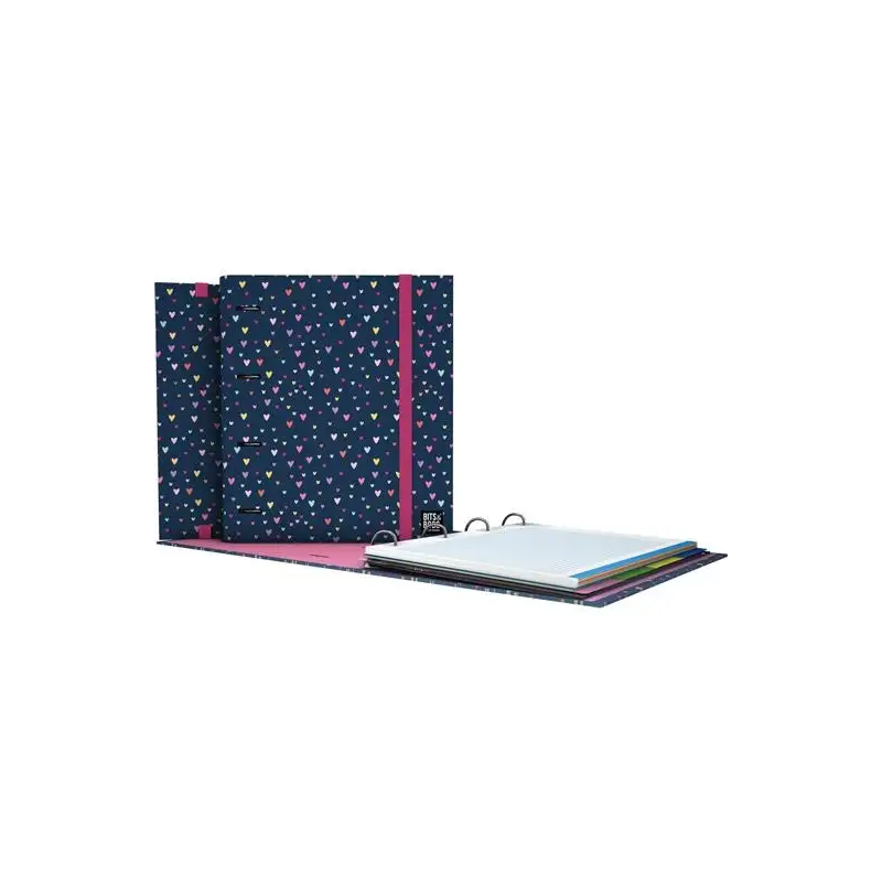 (88122722) GRAFOPLÁS CARPETA ANILLAS MIXTAS 4X35 CARPEBOOK A4 C/RECAMBIO 90H 5X5 90GR CARTÓN FORRADO BITS&BOBS HEARTS