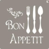 (090007) LA PAJARITA STENCIL ST-07 PLANTILLA DECORATIVA MODELO BON APPETIT
