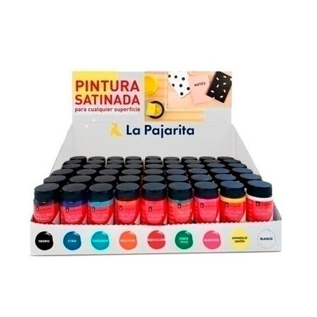 (090915) LA PAJARITA PINTURA SATINADA BOTE DE 35ML COLORES SURTIDOS EXPOSITOR SOBREMESA 54UD