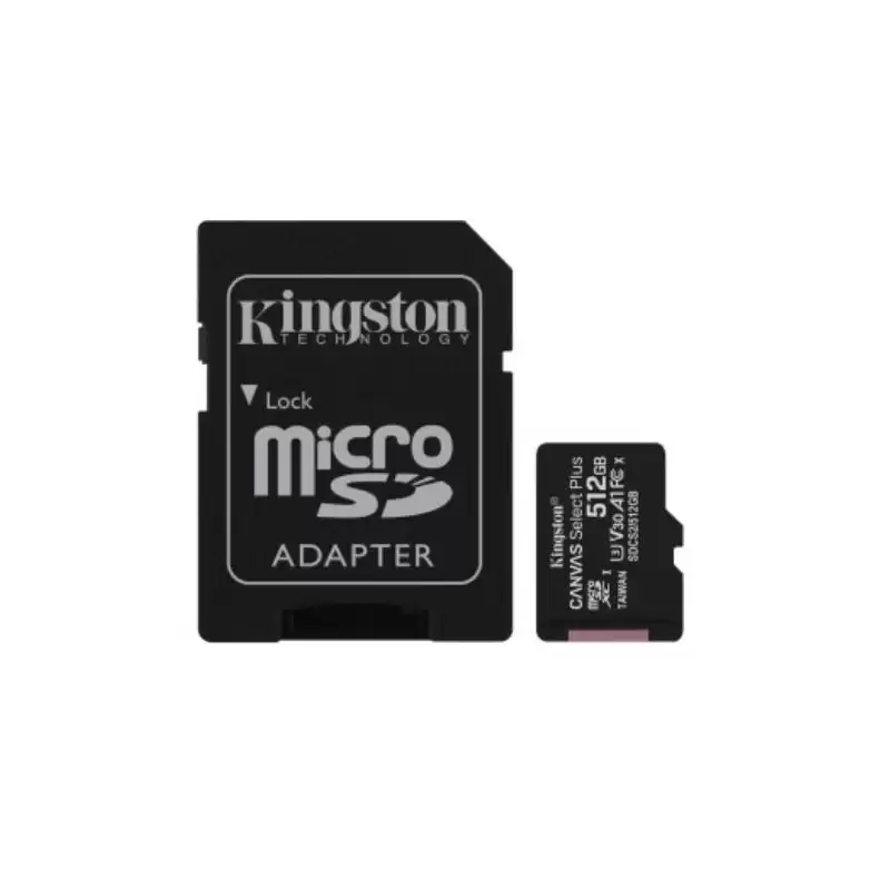 (SDCS2/512GB) KINGSTON TARJETA DE MEMORIA MICRO SDHC CANVAS SELECT 512GB C/ADAPTADOR
