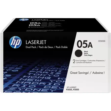 (CE505D) HP LASERJET P2035/2055D/2055DN TONER NEGRO (PACK 2)