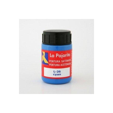 (118322) LA PAJARITA TÉMPERA ESCOLAR BOTE DE 35ML SATINADA AZUL CYAN L-26