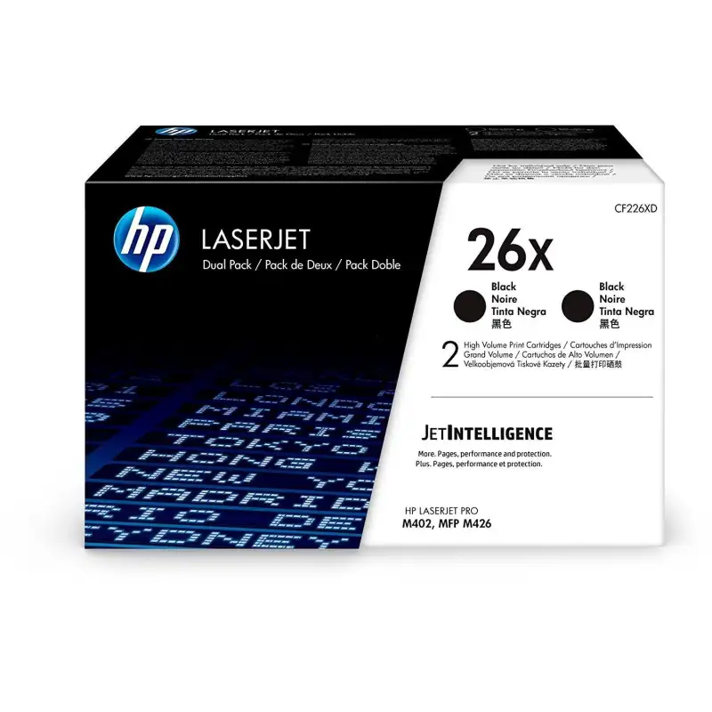 (CF226XD) HP TONER NEGRO LASERJET PRO M402DN / M402N/ M402D / M426DW / M426FDN / M426FDW - 26X (PACK 2)