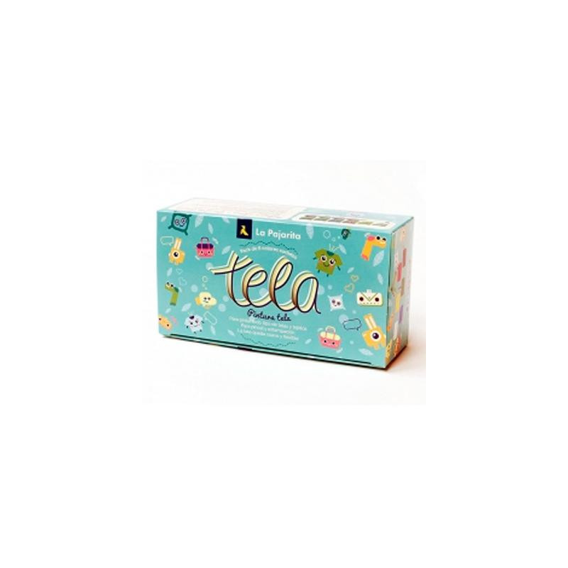 (119494) LA PAJARITA KIT SURTIDO PARA TELA BOTE DE 25ML COLORES SURTIDOS CON PINCEL -6U-