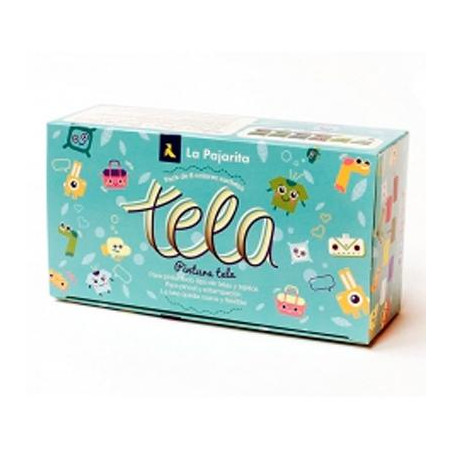 (119494) LA PAJARITA KIT SURTIDO PARA TELA BOTE DE 25ML COLORES SURTIDOS CON PINCEL -6U-