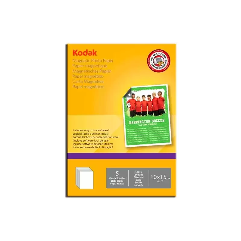 (5740020) KODAK PAPEL PHOTO MAGNETICO 10X15 -PACK 5 HOJAS-