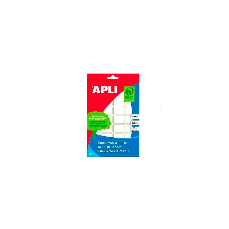 (01642) APLI ETIQUETAS ADHESIVAS 20X50MM  ESCRITURA MANUAL C/ROMOS 15 X 10H BLANCO