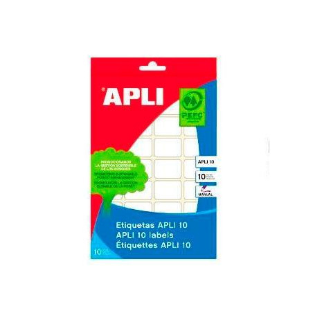 (01642) APLI ETIQUETAS ADHESIVAS 20X50MM  ESCRITURA MANUAL C/ROMOS 15 X 10H BLANCO