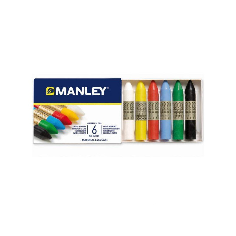 (MNC00022) MANLEY ESTUCHE DE 6 CERAS 60MM COLORES SURTIDOS