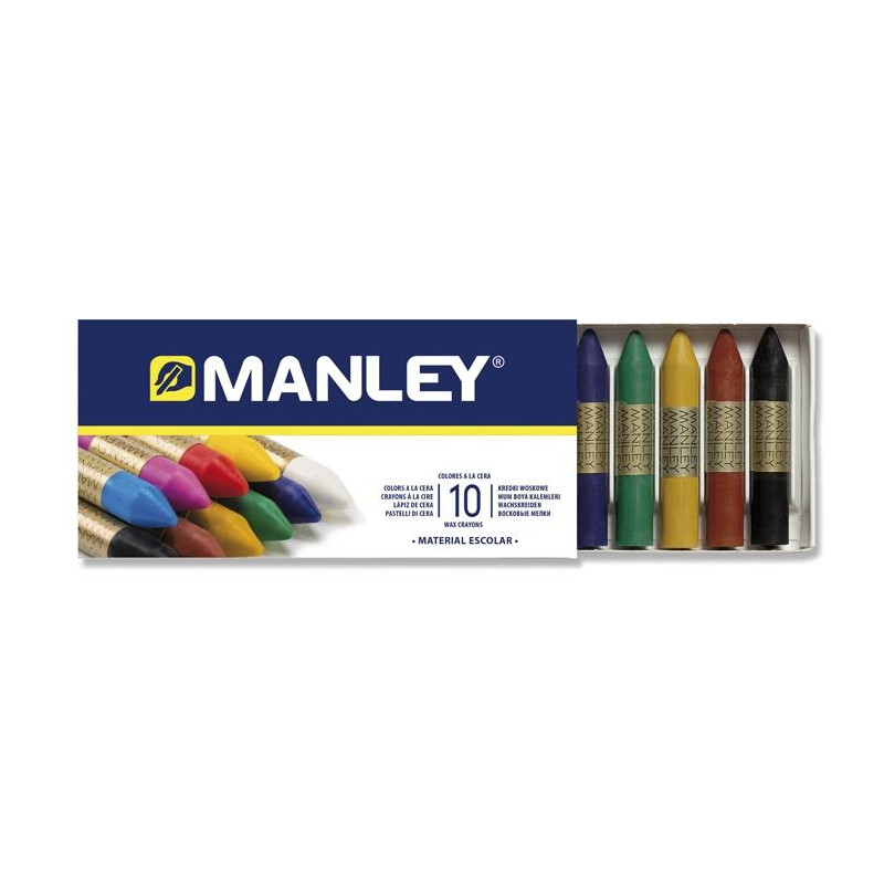 (MNC00033) MANLEY CERAS 60MM COLORES SURTIDOS ESTUCHE 10 UD