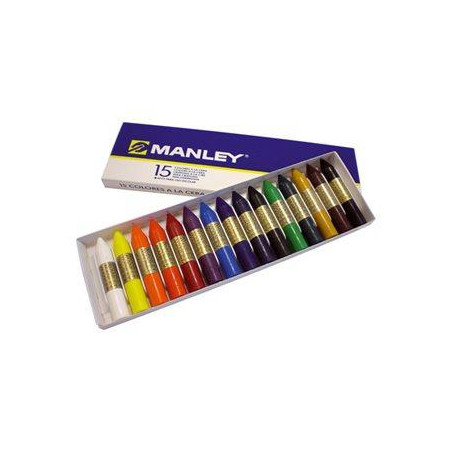(MNC00055) MANLEY CERAS 60MM COLORES SURTIDOS ESTUCHE 15 UD
