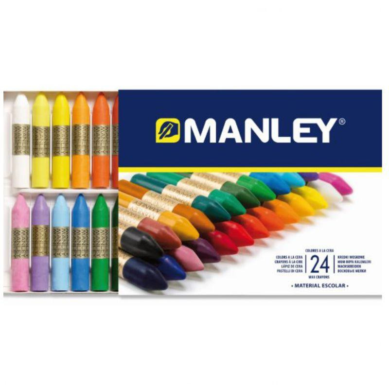 (MNC00066) MANLEY CERAS 60MM COLORES SURTIDOS ESTUCHE 24 UD