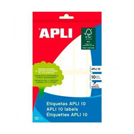 (01643) APLI ETIQUETAS ADHESIVAS 20X75MM ESCRITURA MANUAL C/ROMOS 10 X 10H BLANCO