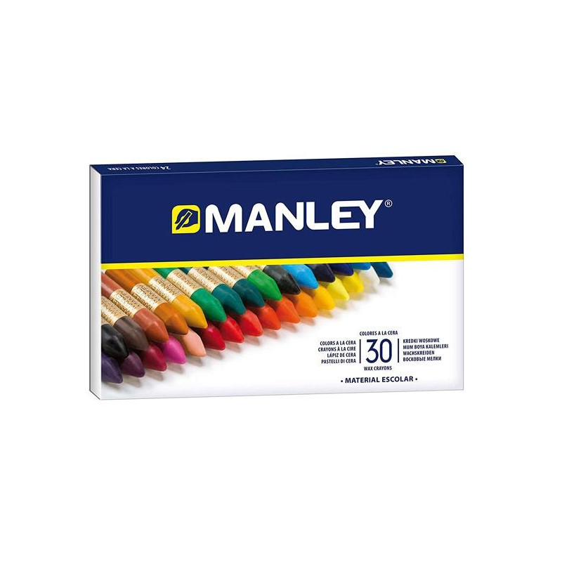 (MNC00077) MANLEY ESTUCHE DE 30 CERAS BLANDAS 60MM COLORES SURTIDOS
