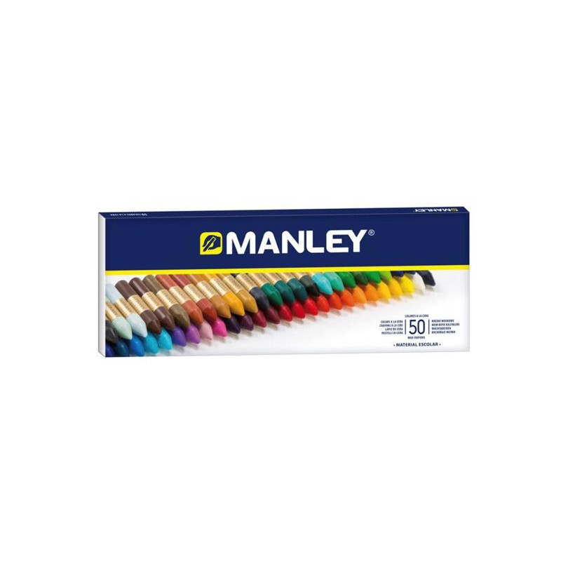 (MNC00088) MANLEY ESTUCHE DE 50 CERAS BLANDAS 60MM COLORES SURTIDOS