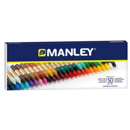 (MNC00088) MANLEY ESTUCHE DE 50 CERAS BLANDAS 60MM COLORES SURTIDOS