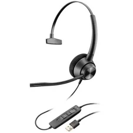 (214568-01) HP POLY AURICULARES ENCOREPRO EP310 DIADEMA MONOAURAL C/ MICRÓFONO CONTROL DE VOLUMEN CABLE USB-A NEGRO