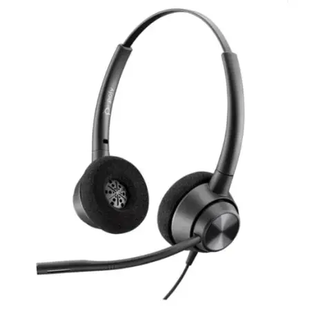 (77T26AA) HP POLY AURICULARES DE DIADEMA BIAURAL C/ MICRÓFONO QD ENCOREPRO 320 NEGRO