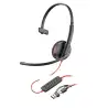 (8X214A6) HP POLY AURICULARES BLACKWIRE C3210 DIADEMA MONOAURAL MICRÓFONO CONTROL DE VOLUMEN CABLE USB A/C
