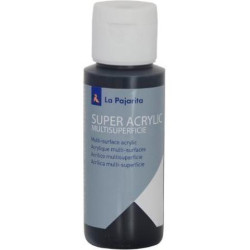 (181976) LA PAJARITA PINTURA SUPER ACRYLIC A-45 60ML NEGRO