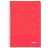 (IMP0100) IMPREX CUADERNO ESPIRAL TAPA PP FOLIO 80H 90GR 4X4 ROJO