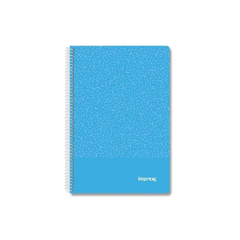 (IMP0101) IMPREX CUADERNO ESPIRAL TAPA PP FOLIO 80H 90GR 4X4 AZUL