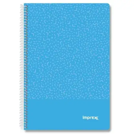(IMP0101) IMPREX CUADERNO ESPIRAL TAPA PP FOLIO 80H 90GR 4X4 AZUL