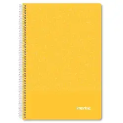 (IMP0102) IMPREX CUADERNO ESPIRAL TAPA PP FOLIO 80H 90GR 4X4 AMARILLO