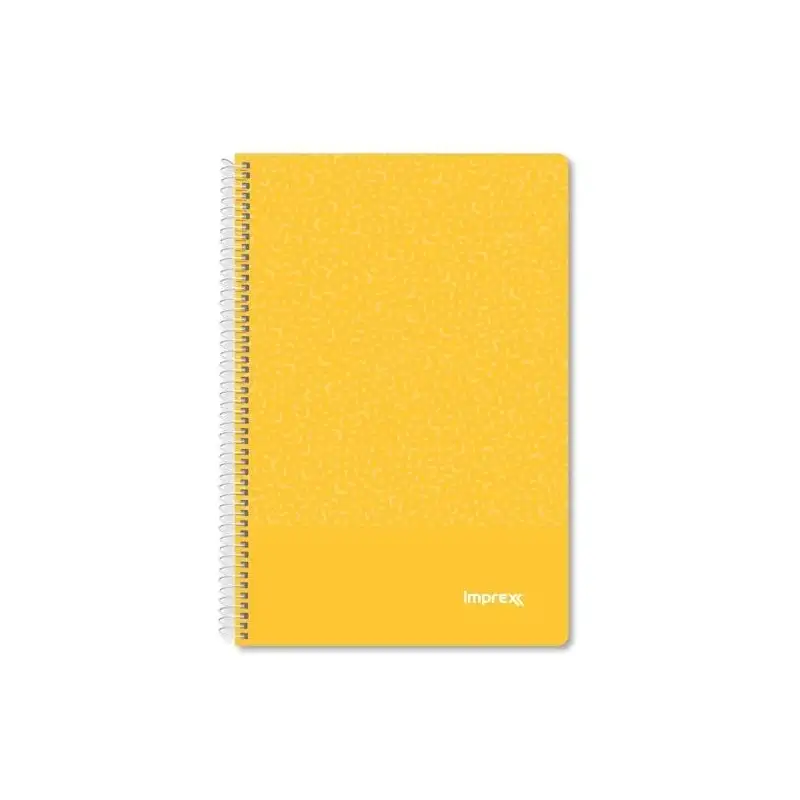 (IMP0102) IMPREX CUADERNO ESPIRAL TAPA PP FOLIO 80H 90GR 4X4 AMARILLO