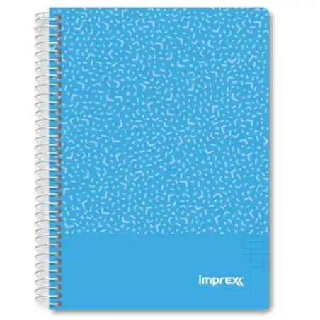 (IMP0105) IMPREX CUADERNO ESPIRAL TAPA PP A5 80H 90GR 4X4 AZUL