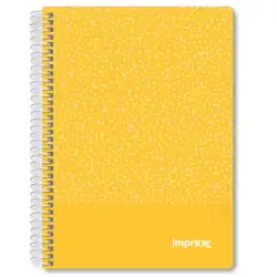 (IMP0106) IMPREX CUADERNO ESPIRAL TAPA PP A5 80H 90GR 4X4 AMARILLO