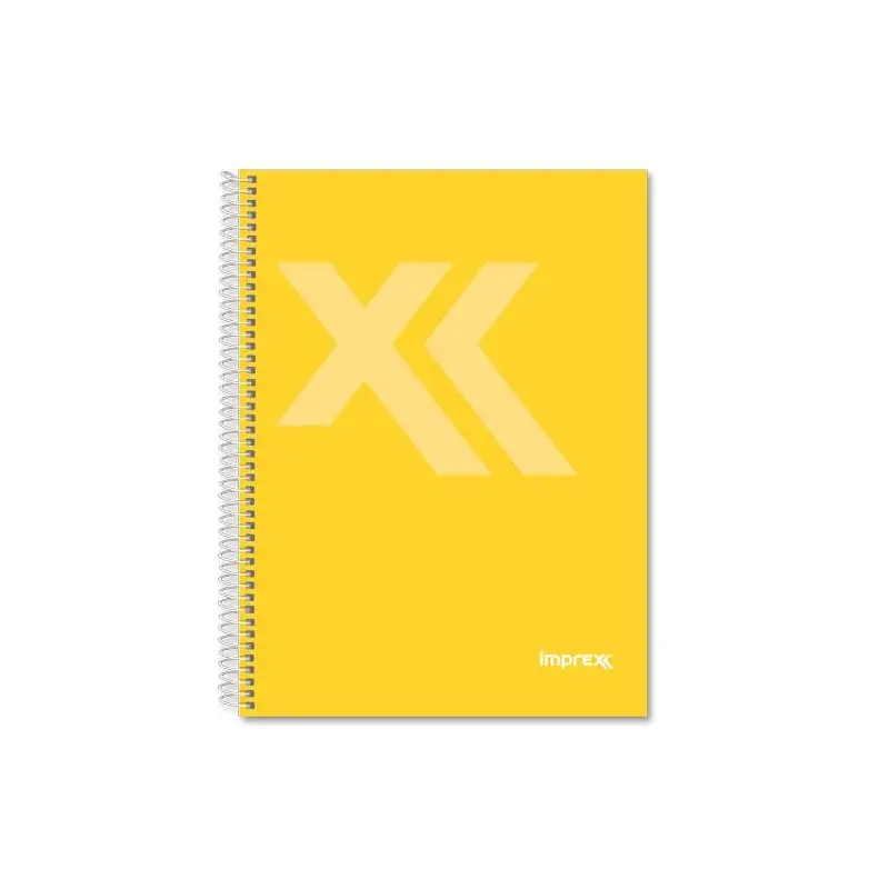 (IMP0110) IMPREX CUADERNO ESPIRAL TAPA FORRADA FOLIO 80H 90GR 4X4 AMARILLO