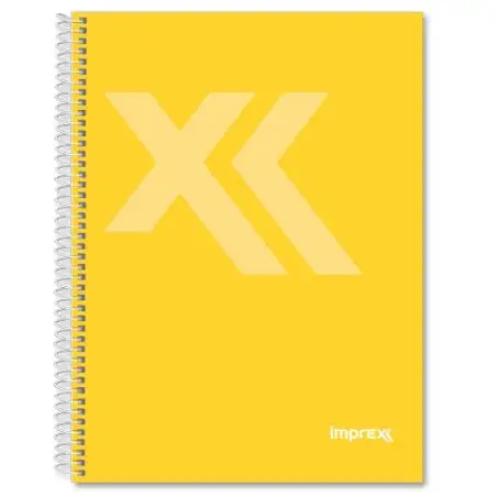 (IMP0110) IMPREX CUADERNO ESPIRAL TAPA FORRADA FOLIO 80H 90GR 4X4 AMARILLO