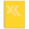 (IMP0110) IMPREX CUADERNO ESPIRAL TAPA FORRADA FOLIO 80H 90GR 4X4 AMARILLO