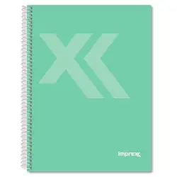 (IMP0111) IMPREX CUADERNO ESPIRAL TAPA FORRADA FOLIO 80H 90GR 4X4 VERDE