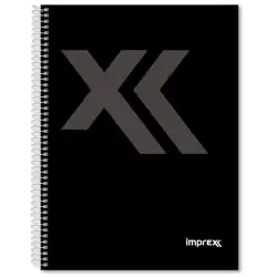 (IMP0112) IMPREX CUADERNO ESPIRAL TAPA FORRADA FOLIO 80H 90GR 4X4 NEGRO