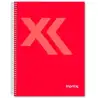 (IMP0113) IMPREX CUADERNO ESPIRAL TAPA FORRADA A5 80H 90GR 4X4 ROJO