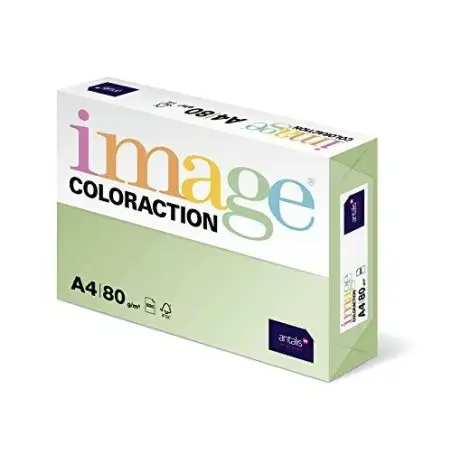 (284973) IMAGE PAPEL REPROGRÁFICO COLORACTION DIN A4 80GR PAQUETE 500H JUNGLE/VERDE PASTEL -CAJA 5 UD-