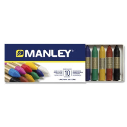 (MNC00033) MANLEY CERAS 60MM COLORES SURTIDOS ESTUCHE 10 UD