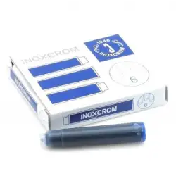 (41505001) INOXCROM CARTUCHO TINTA ESTILOGRÁFICA AZUL CAJA 6 UD