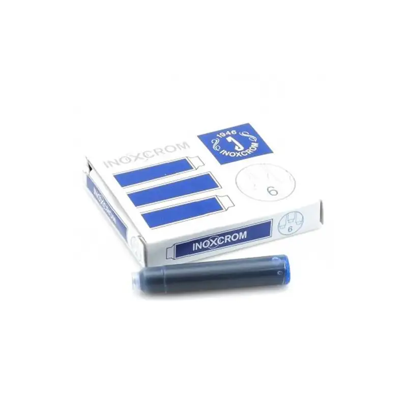 (41505001) INOXCROM CARTUCHO TINTA ESTILOGRÁFICA AZUL CAJA 6 UD