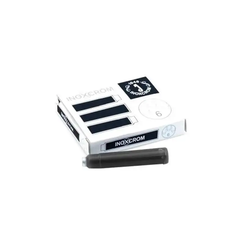 (41505002) INOXCROM CARTUCHO TINTA ESTILOGRÁFICA NEGRO CAJA 6 UD