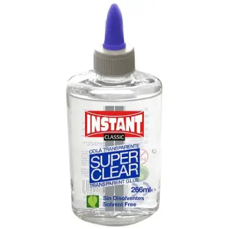 (11141) INSTANT COLA LÍQUIDA SUPERCLEAR PARA DECORACIÓN BOTELLA 266ML TRANSPARENTE